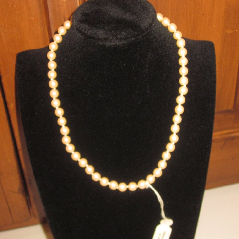 Vintage Czech Glass Faux Pearl Necklace